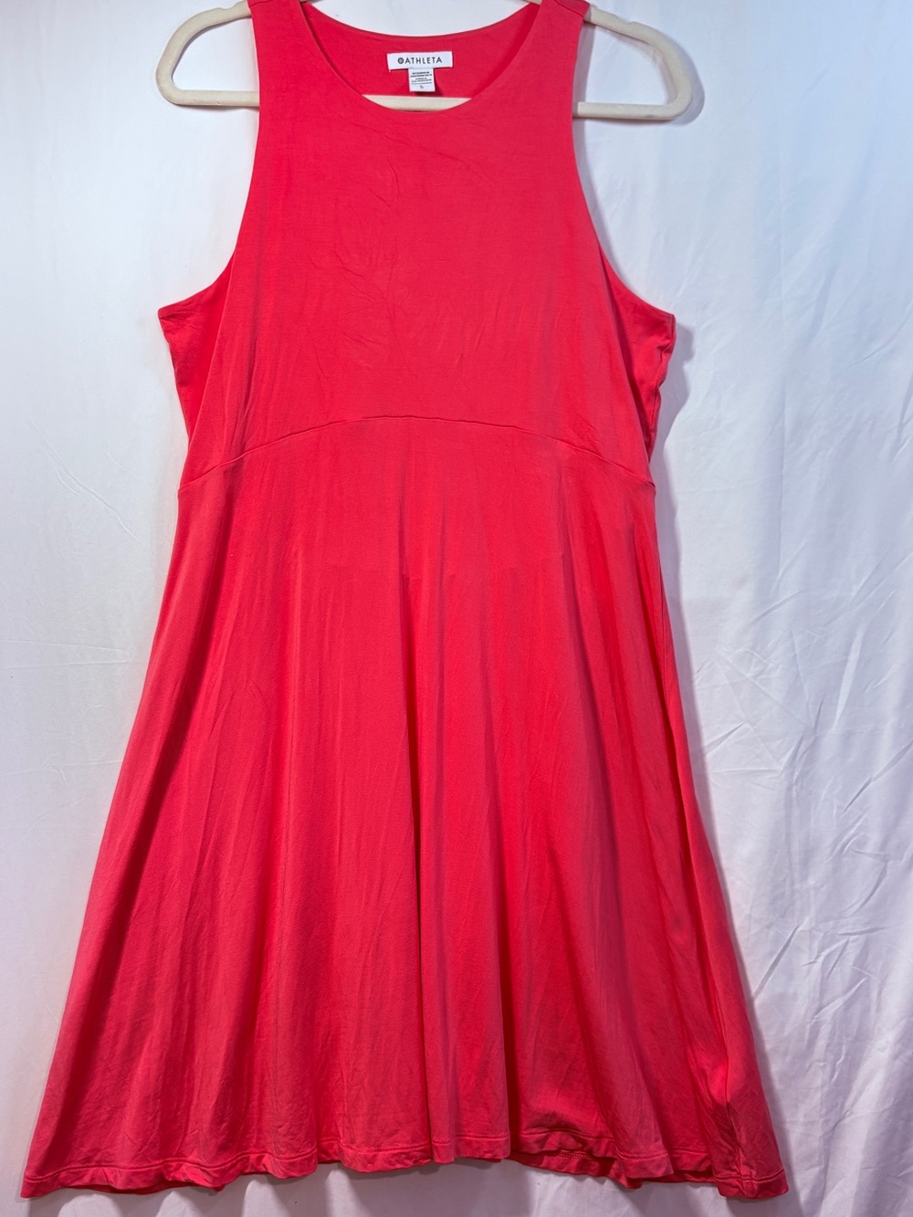Athleta Santorini Thera Coral Sleeveless Fit & Flare Dress